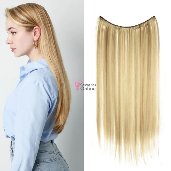 Extensie de par cu 4 Clips On delux simpla dreapta de 51 cm, Blond Mediu Mixt Ombre 39733